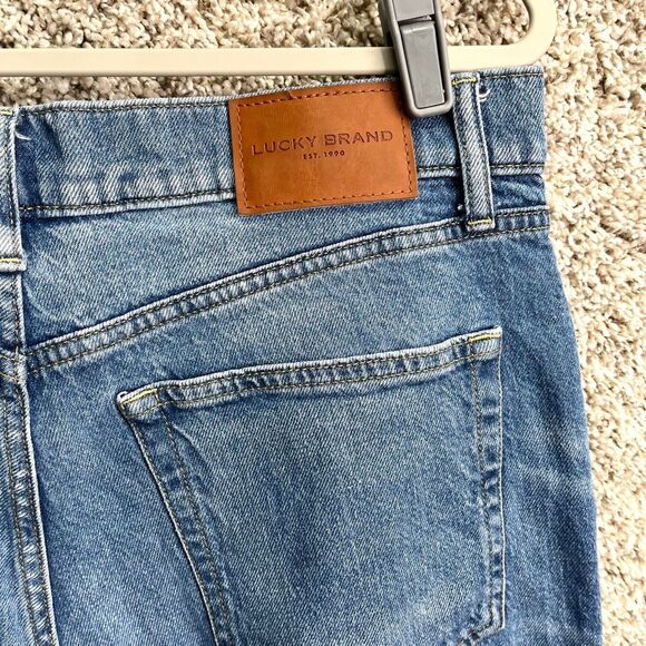 Lucky Brand Jeans Women’s 12/31 90’s Loose High Rise Button Fly Straight Leg Den - Picture 5 of 10